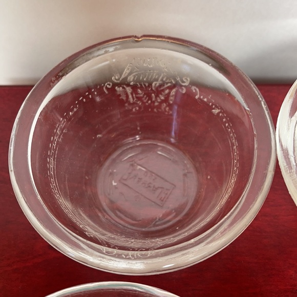 Vintage depression glass style design custard cups ramekin clear retired - Picture 3 of 9